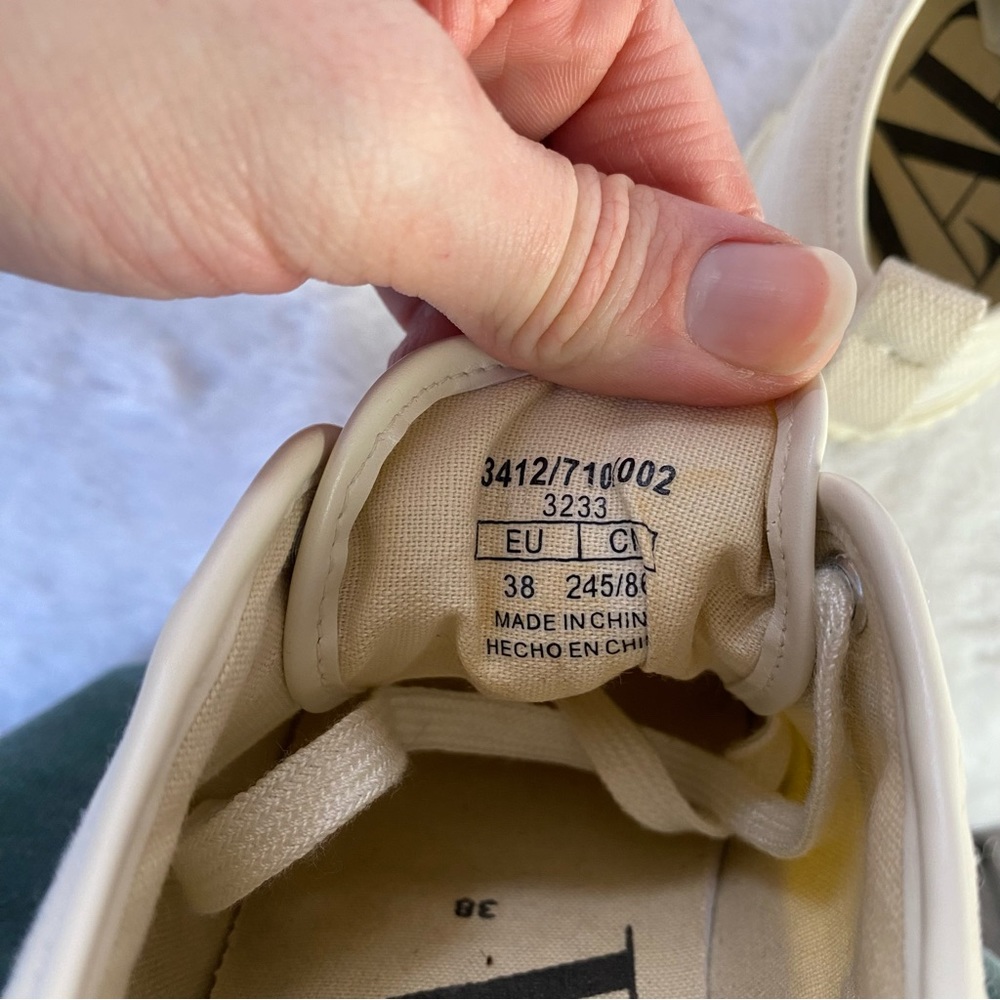 Zara Off White Canvas Aesthetic Sneakers - Picture 8 of 8